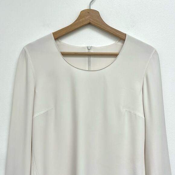 Akris Punto Luxury Minimalist Bell Sleeve Scoop Neck Tailored Career Top US8 - Picture 3 of 13